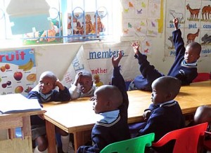Young students at Kipkeino primary school in Kenya